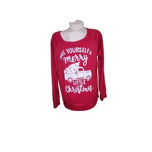Spadehill Christmas Sweatshirt Have Yourself A Merry Little Christmas Size L Red